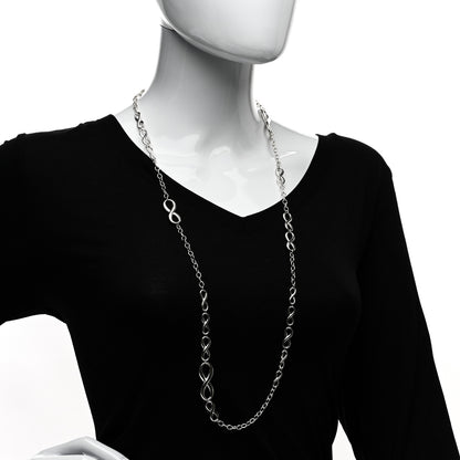 Tiffany Sterling Silver Wide Infinity Endless Necklace 2 of 4