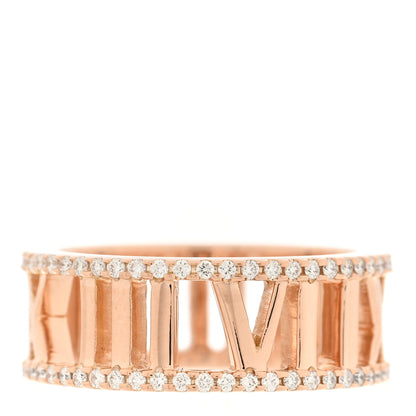 Tiffany 18K Rose Gold Diamond Atlas Open Pave Ring 47 4 3 of 4