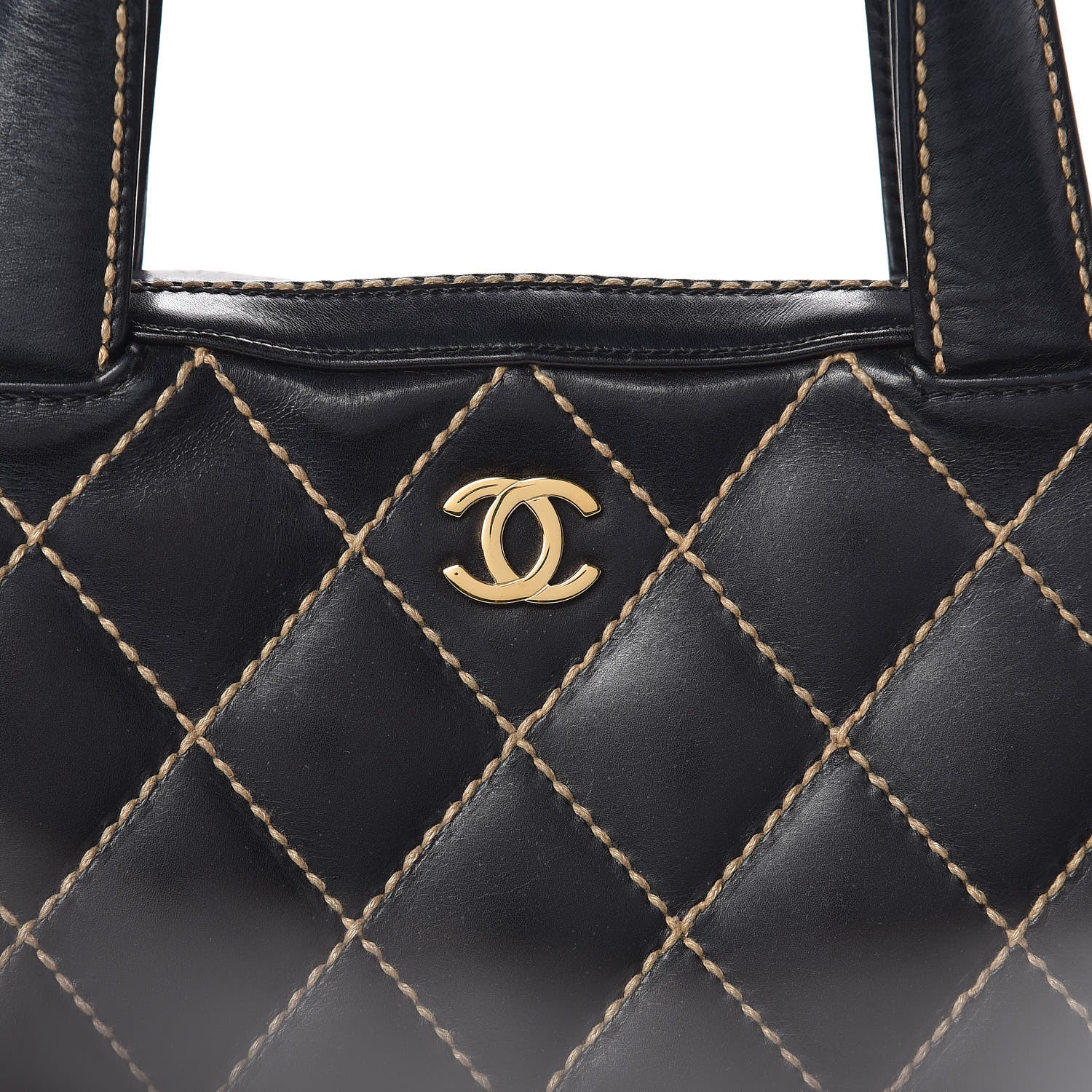 Chanel Calfskin Contrast Stitch Surpique Bowler Black 11 of 11