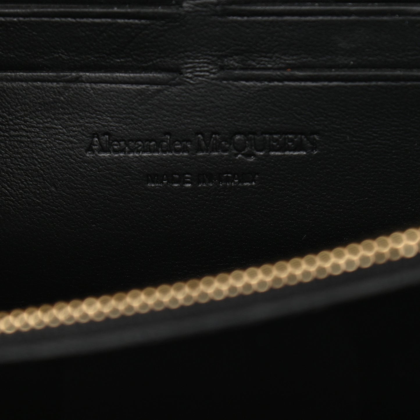 Pebbled Calfskin Skull Wallet on Chain Black