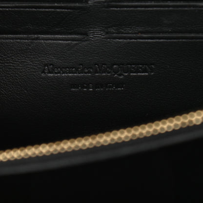 Alexander McQueen Pebbled Calfskin Skull Wallet on Chain Black 6 of 11