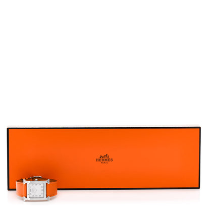 Hermes Stainless Steel Swift 26mm Heure H Hour Quartz Watch Orange 8 of 8