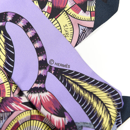 Hermes Silk The Savana Dance Twilly Mauve Jaune Rose 4 of 4