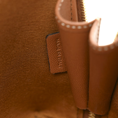 Celine Triomphe Canvas Lambskin Clutch On Chain Tan 6 of 10