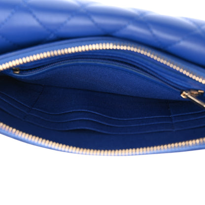 Chanel Lambskin Quilted Flap Phone Holder With Chain Blue 6 of 13