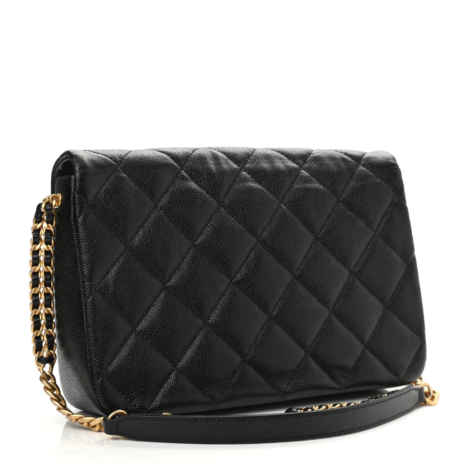 Chanel Shiny Caviar Quilted Large Chain Melody Flap Black 3 of 13