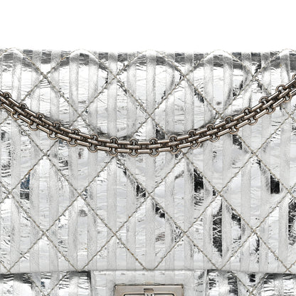 Chanel Metallic Calfskin Striped 2.55 Reissue 227 Silver 8 of 12