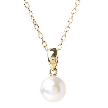 Mikimoto 18K Yellow Gold Akoya Pearl 7mm Pendant Necklace 4 of 6