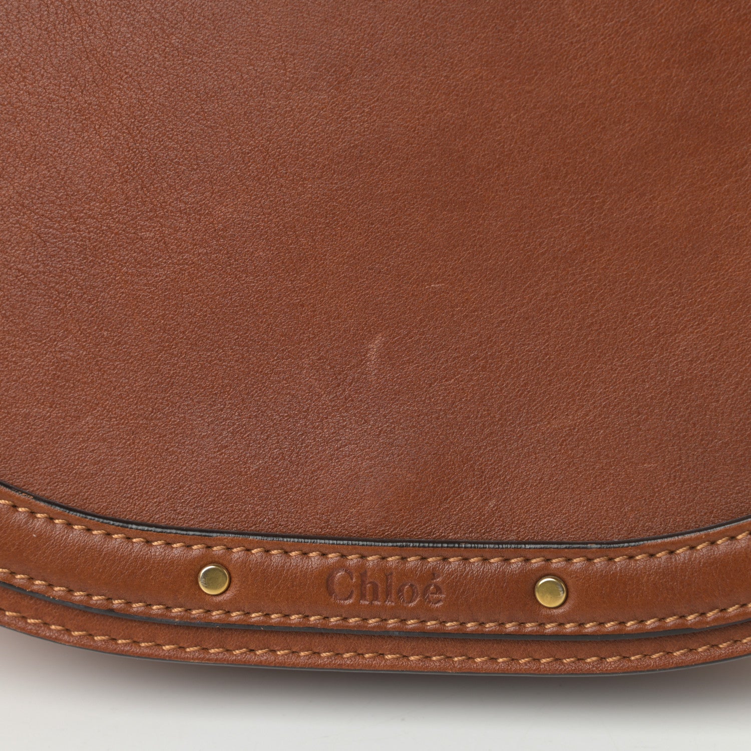 Chloe Calfskin Suede Medium Nile Bracelet Bag Caramel 14 of 15