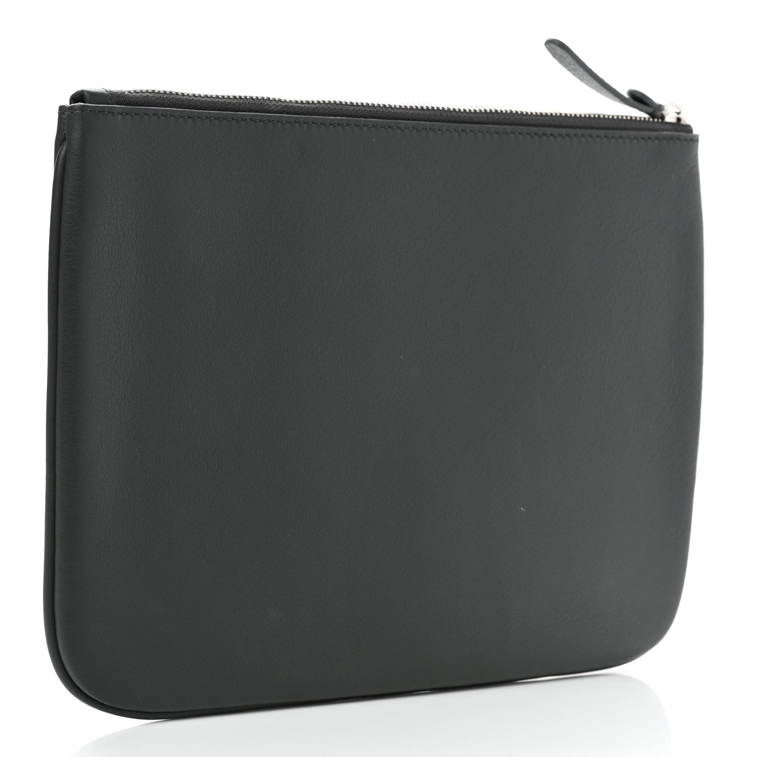 Balenciaga Calfskin Logo Zip Pouch Gris Fossile 3 of 7