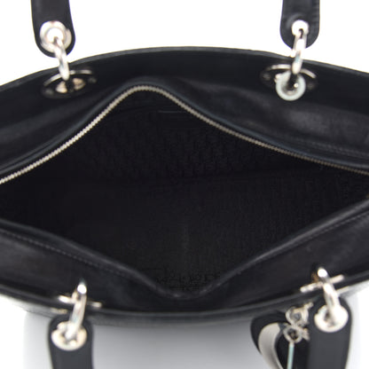 Christian Dior Lambskin Embossed Cannage Large Lady Dior Black 5 of 11
