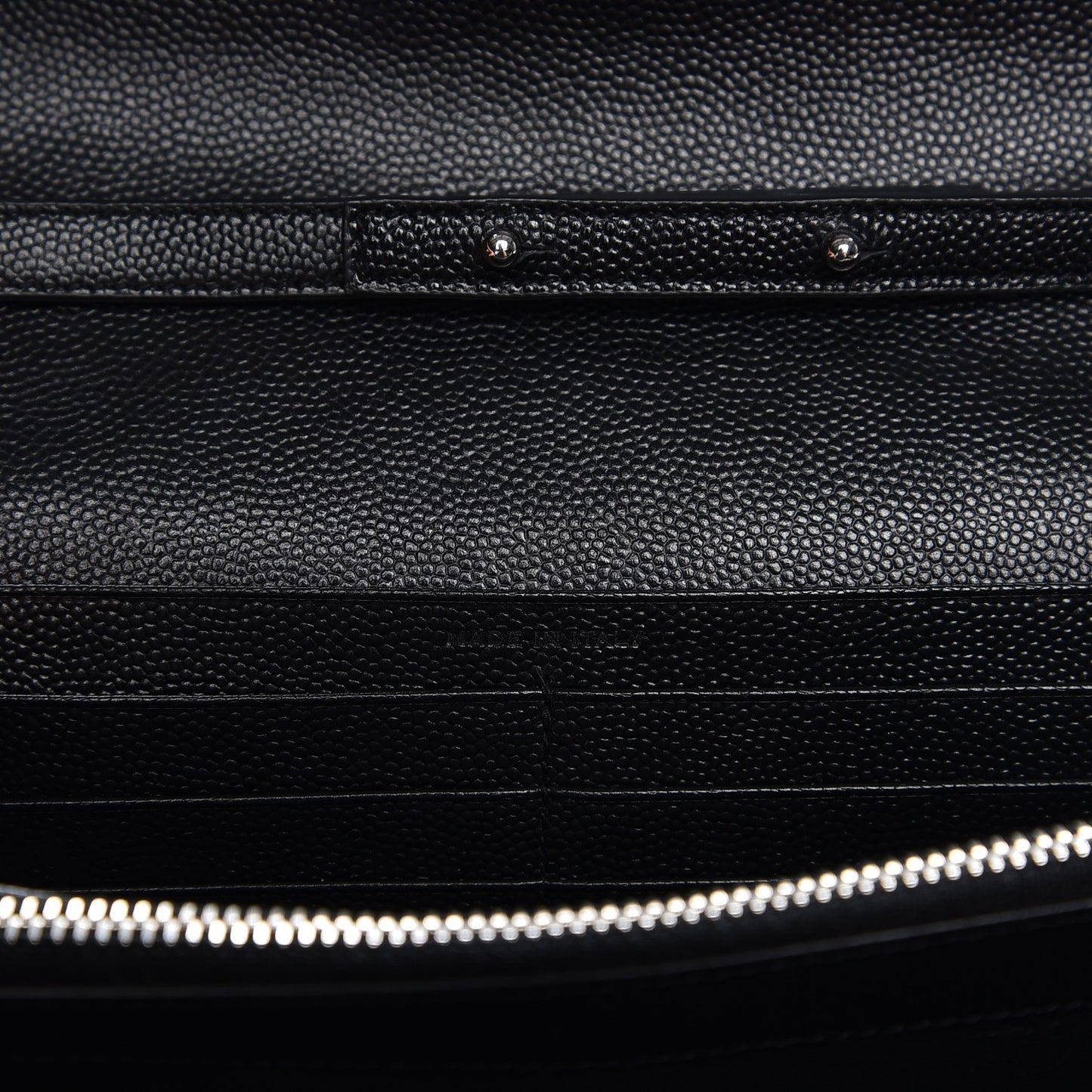 Grain De Poudre Matelasse Chevron Monogram Chain Wallet Black