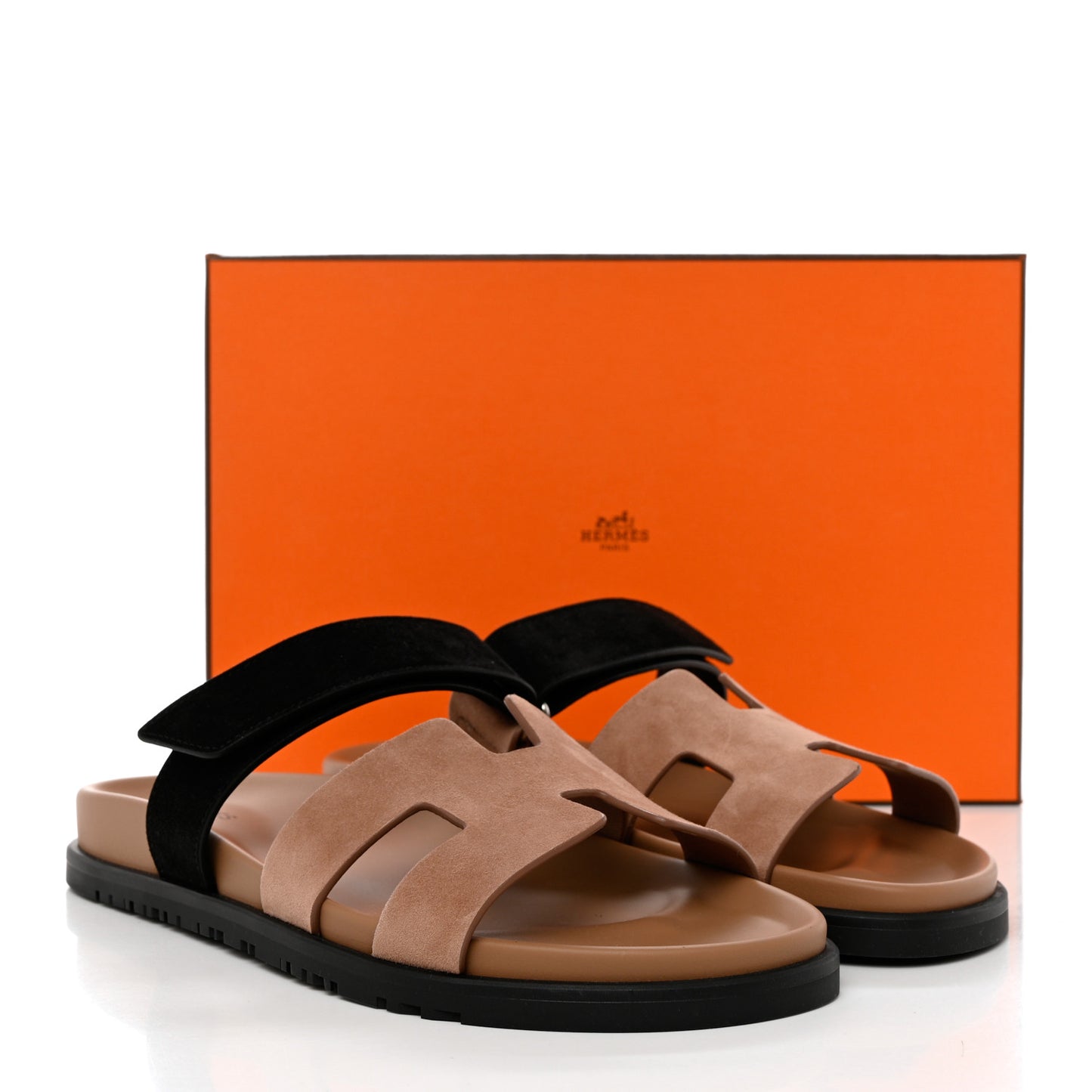 Suede Goatskin Womens Chypre Sandals 40 Beige Black