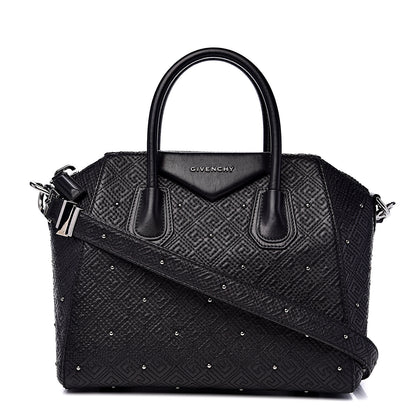 Givenchy Lambskin Logo Embossed Small Studded Antigona Black 1 of 14