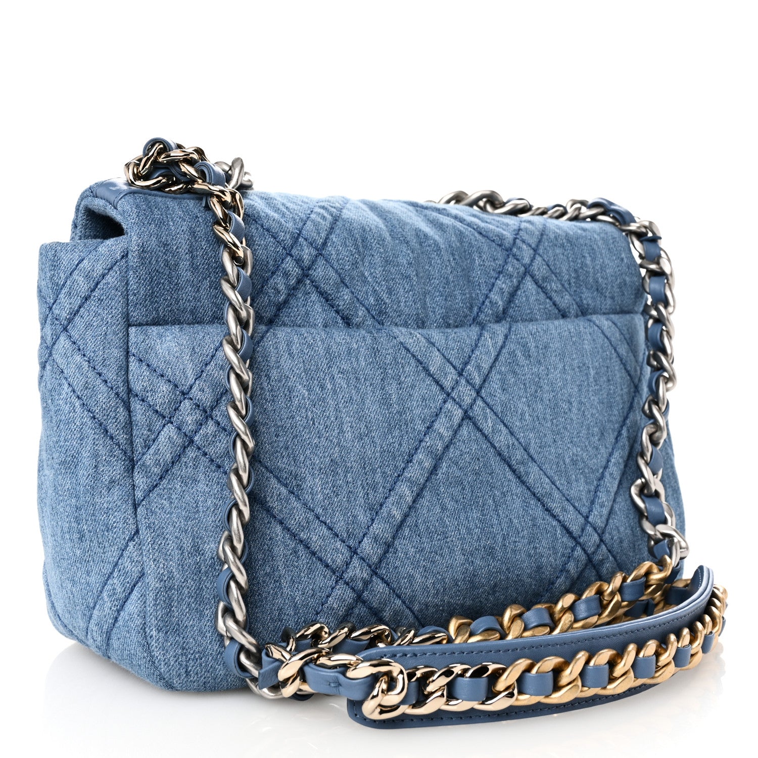 Chanel Denim Quilted Medium Chanel 19 Flap Blue 3 of 10