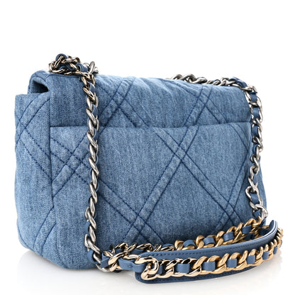 Chanel Denim Quilted Medium Chanel 19 Flap Blue 3 of 10