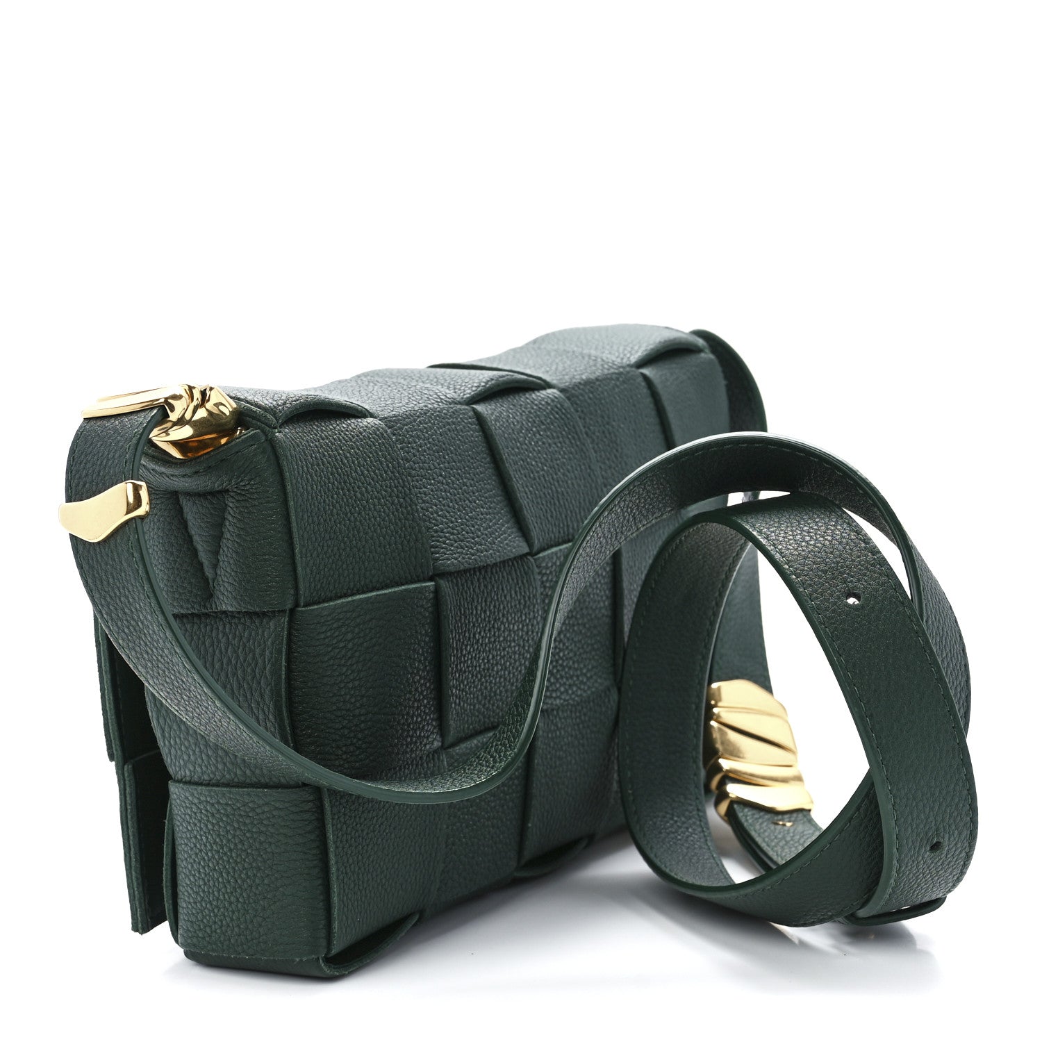 Bottega Veneta Grained Calfskin Maxi Intrecciato Cassette Crossbody Bag Raintree Green 3 of 12
