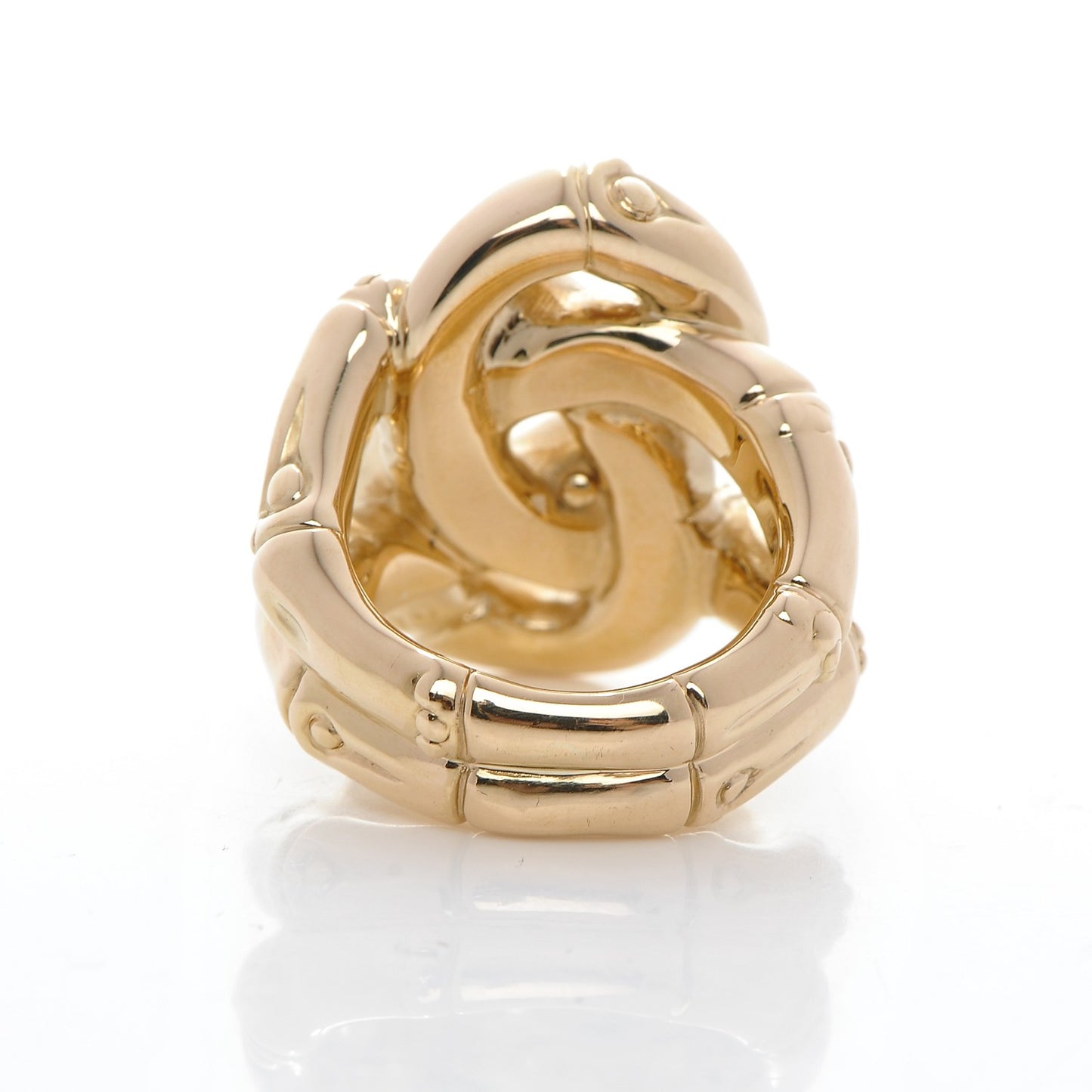 18K Yellow Gold Bamboo Knot Ring 52 6.25