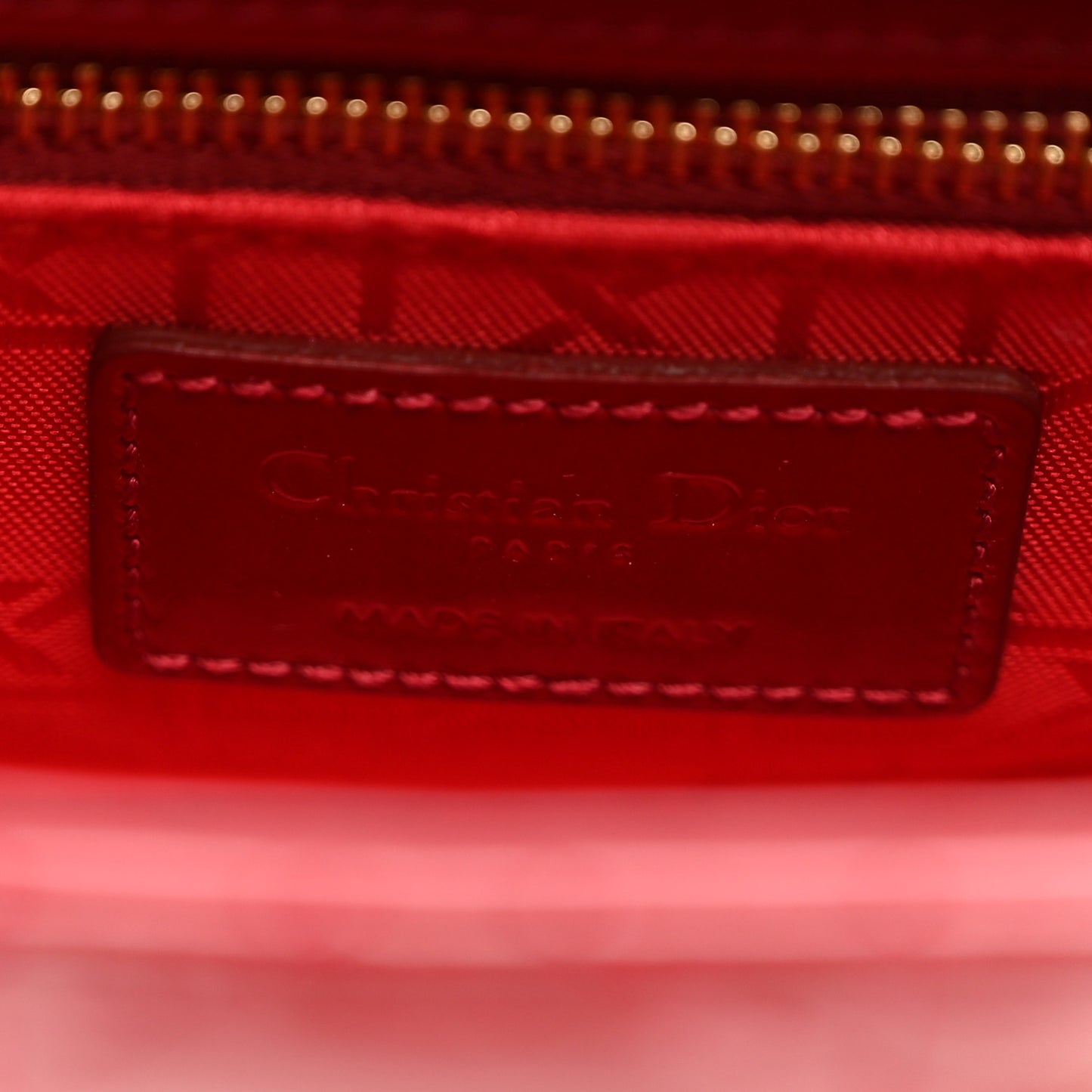 Patent Cannage Mini Lady Dior Red