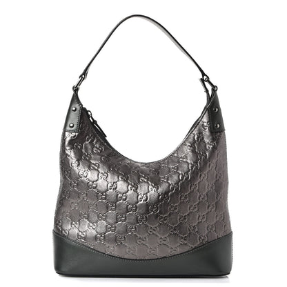 Gucci Guccissima Small Shoulder Bag Pewter 1 of 7
