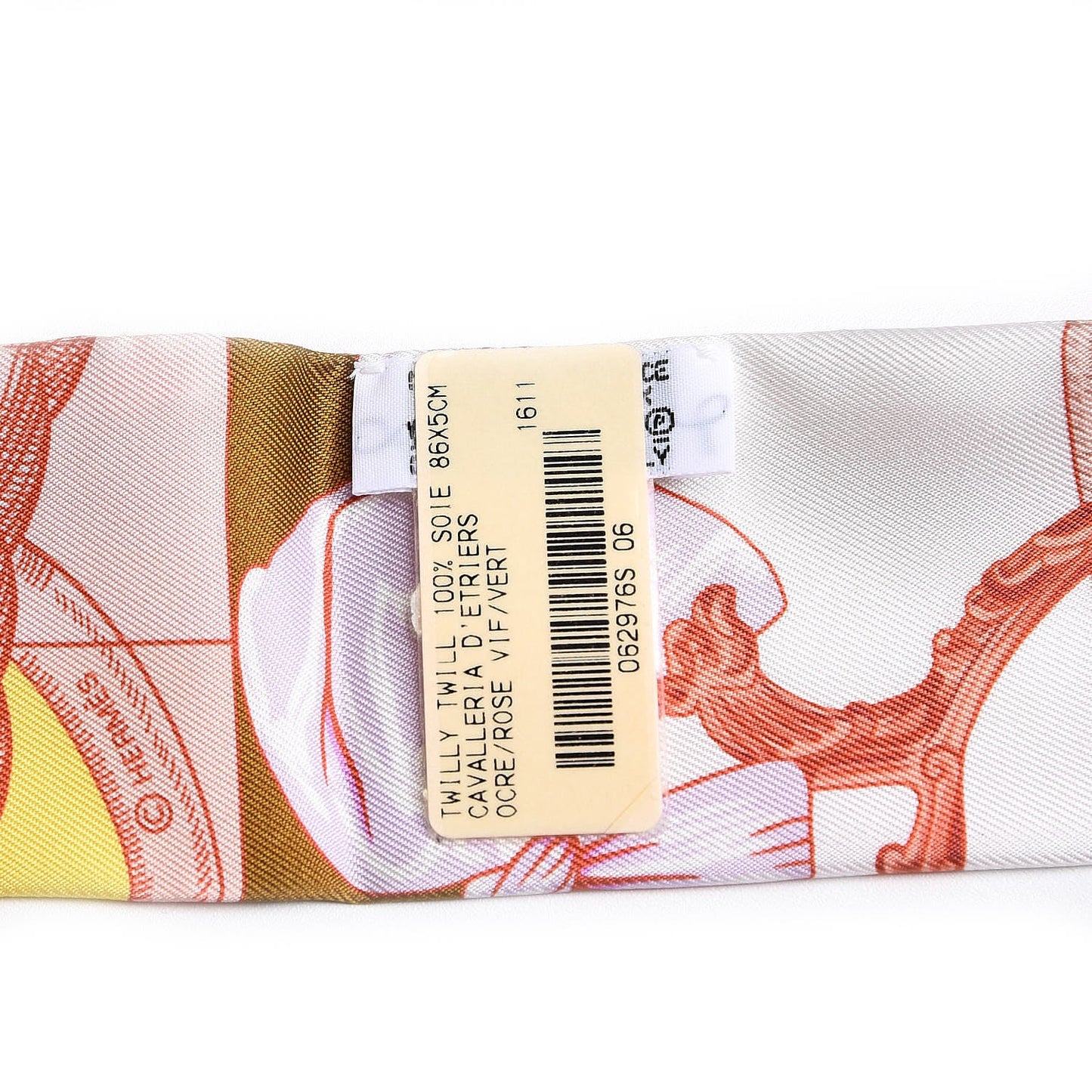 Silk Cavalleria D'Etriers Twilly Ocre Rose Vif Vert