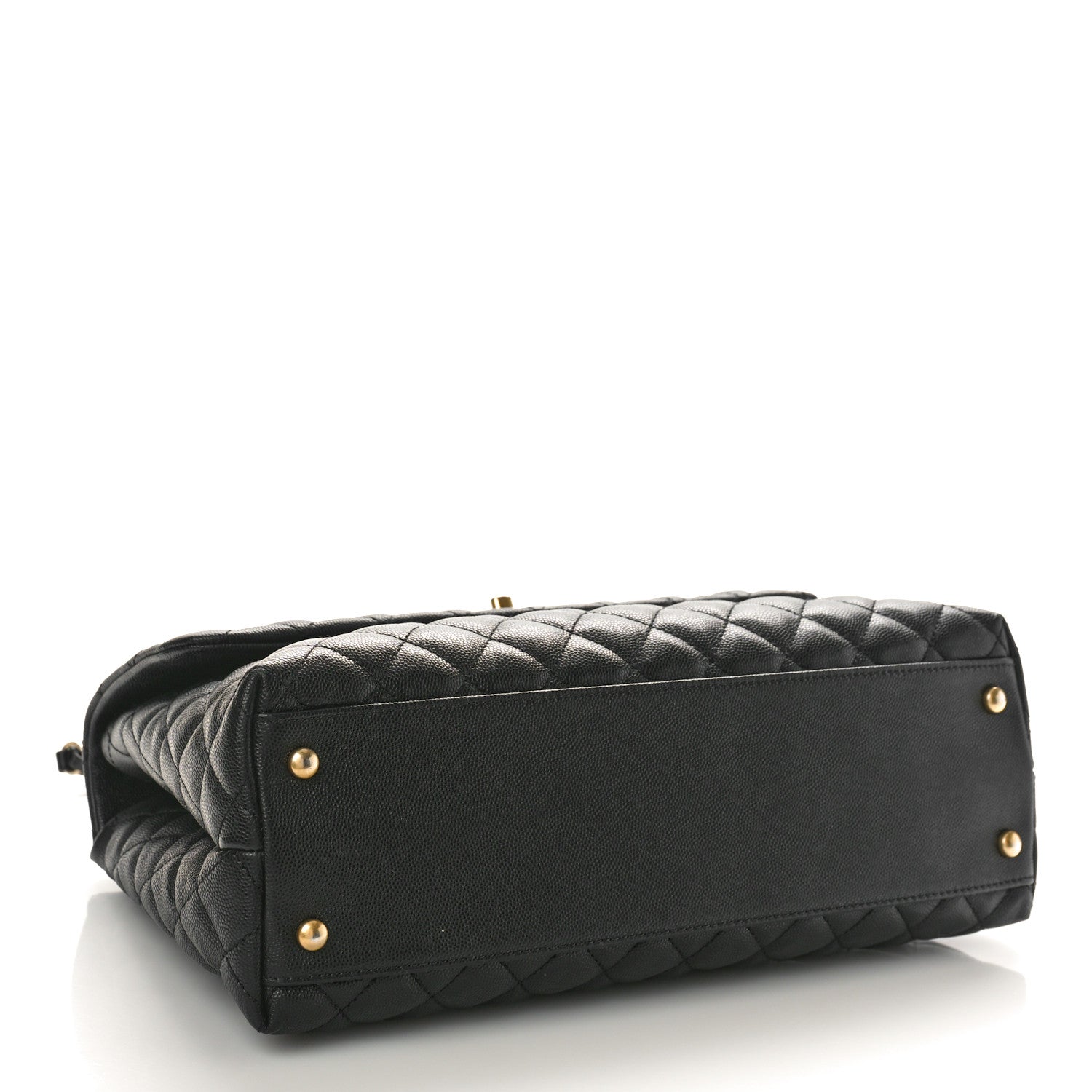 Chanel Caviar Lizard Quilted Medium Coco Handle Flap Black 4 of 8