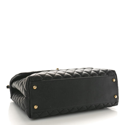 Chanel Caviar Lizard Quilted Medium Coco Handle Flap Black 4 of 8