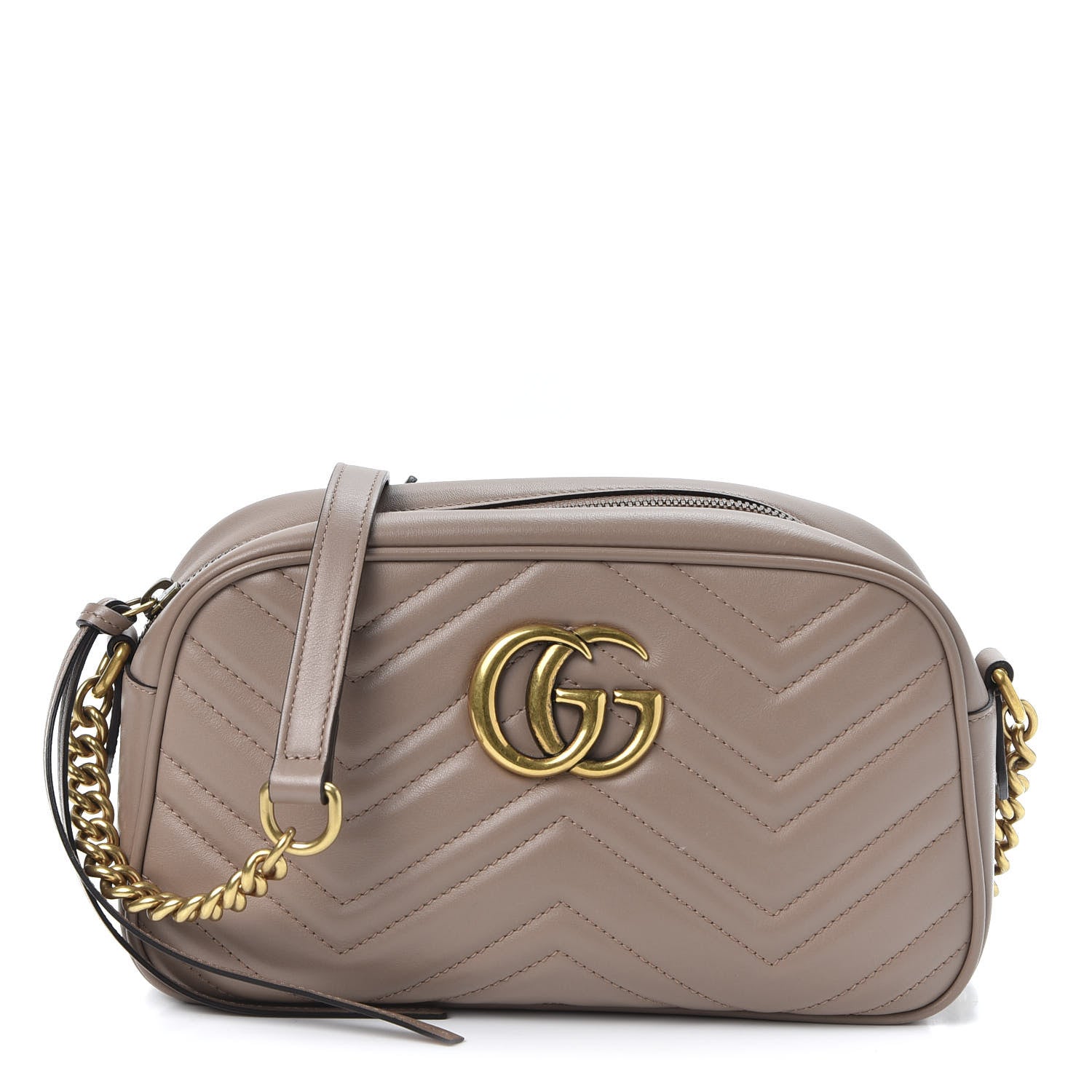 Gucci Calfskin Matelasse Small GG Marmont Chain Shoulder Bag Porcelain Rose 1 of 10
