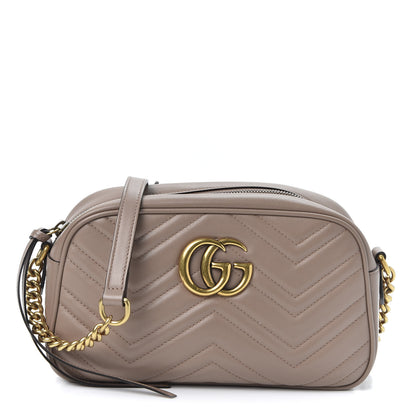 Gucci Calfskin Matelasse Small GG Marmont Chain Shoulder Bag Porcelain Rose 1 of 10