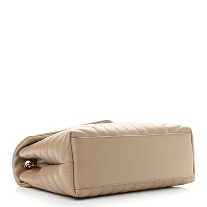 Saint Laurent Calfskin Y Quilted Monogram Medium Loulou Chain Satchel Dark Latte 3 of 11