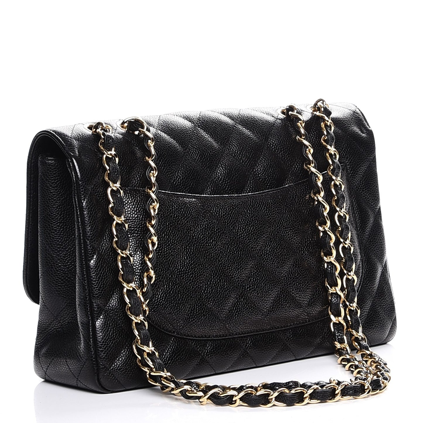 Caviar Quilted Jumbo Single Flap Black