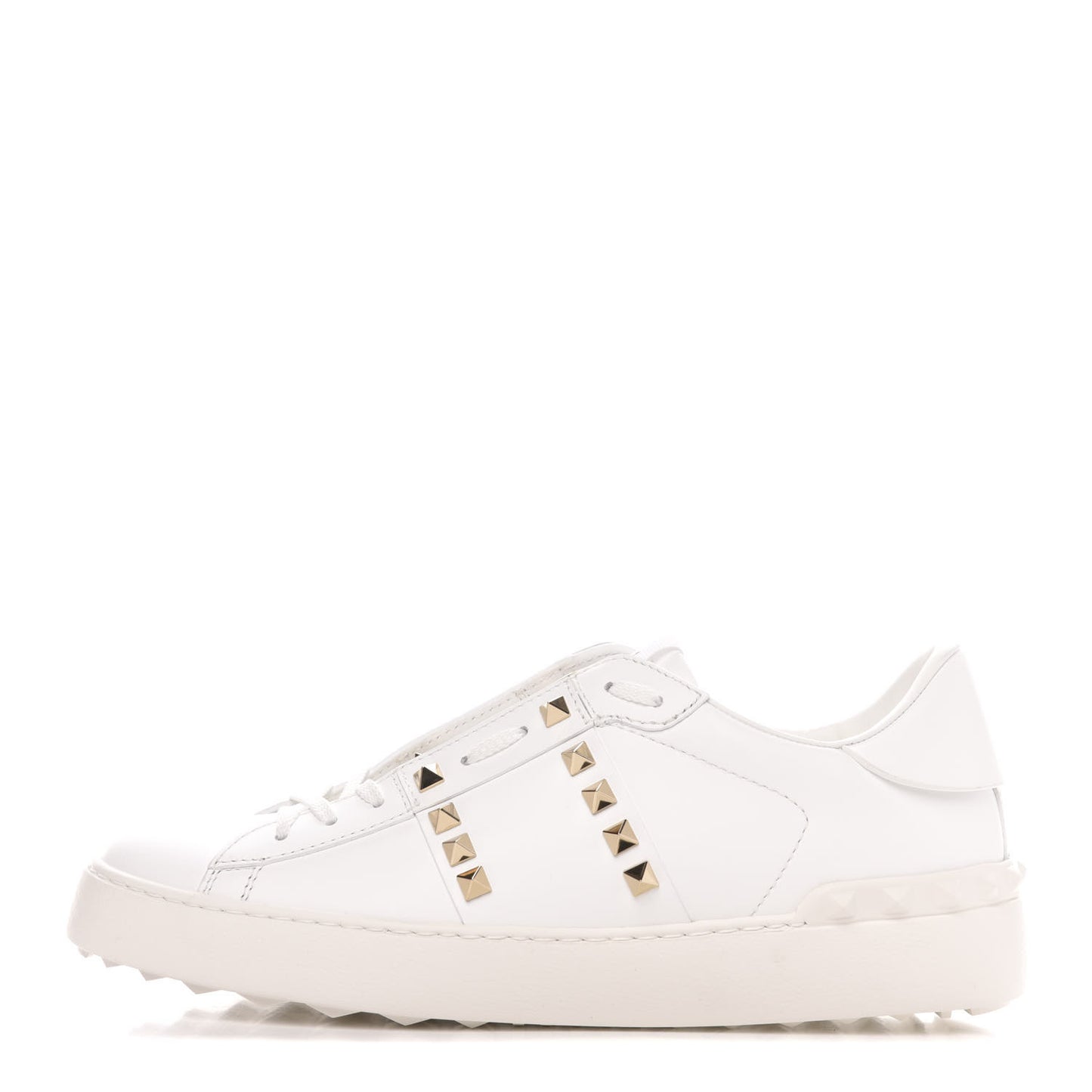 Calfskin Rockstud Untitled Open Sneakers 39 White