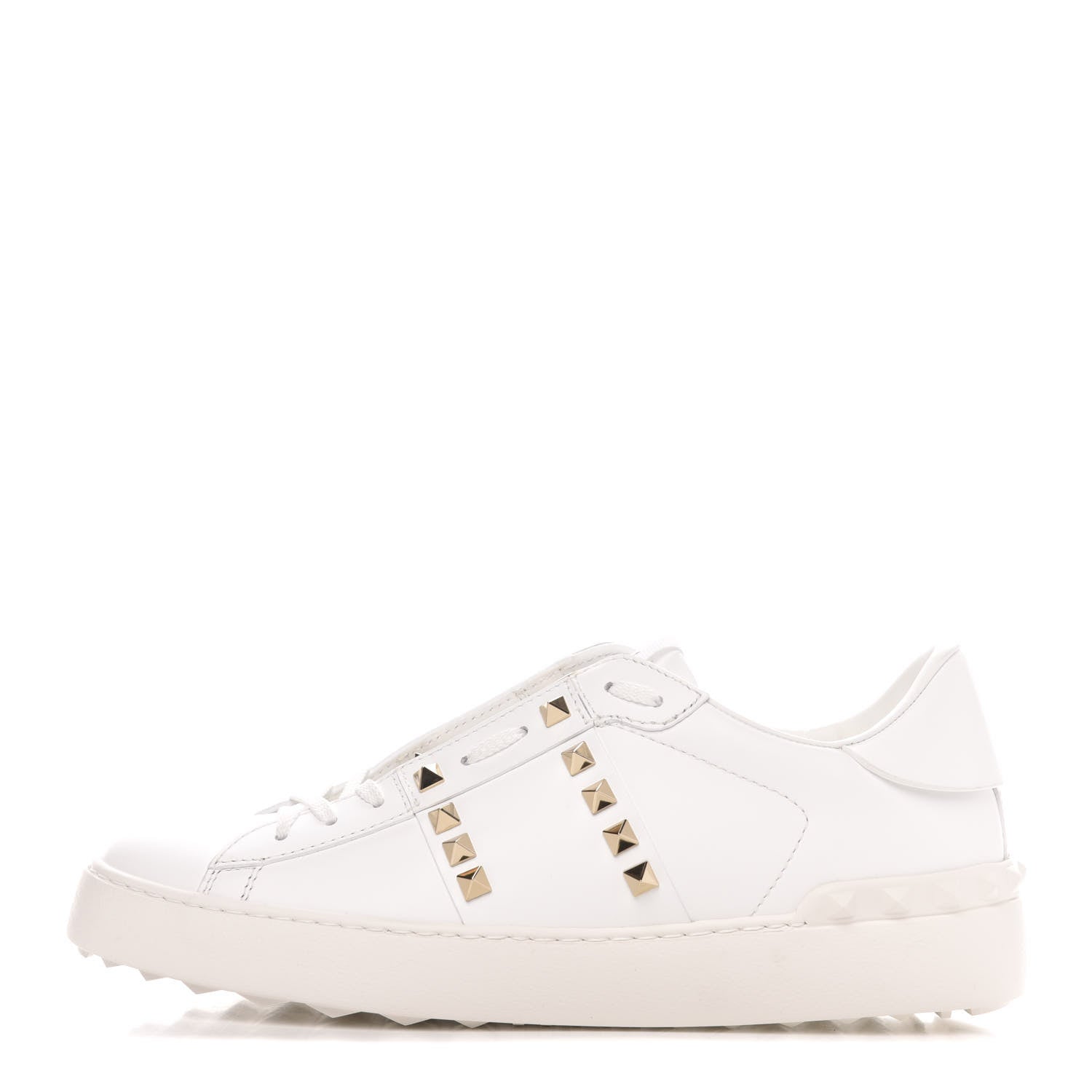 Valentino Garavani Calfskin Rockstud Untitled Open Sneakers 39 White 1 of 8