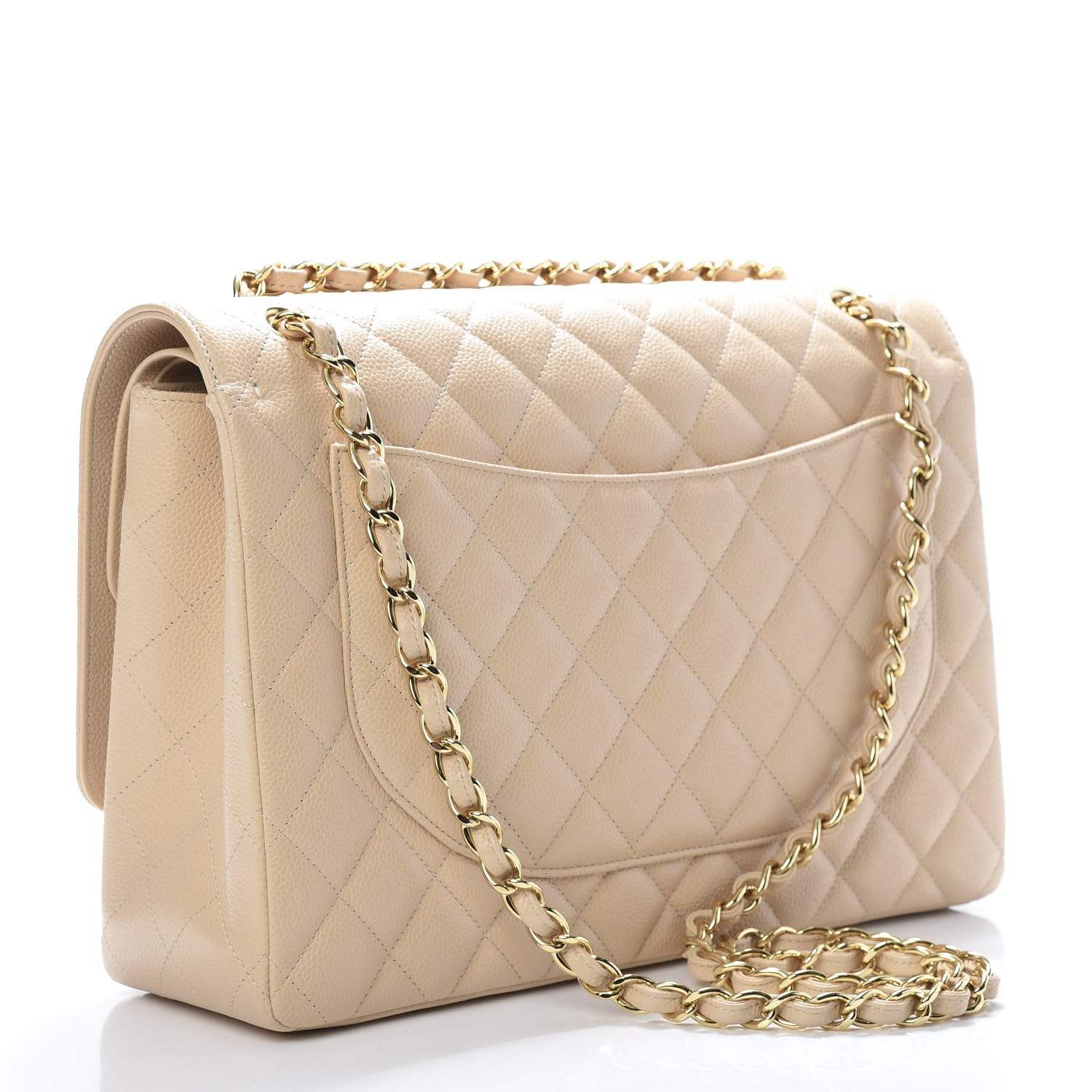 Chanel Caviar Quilted Maxi Double Flap Light Beige 2 of 11