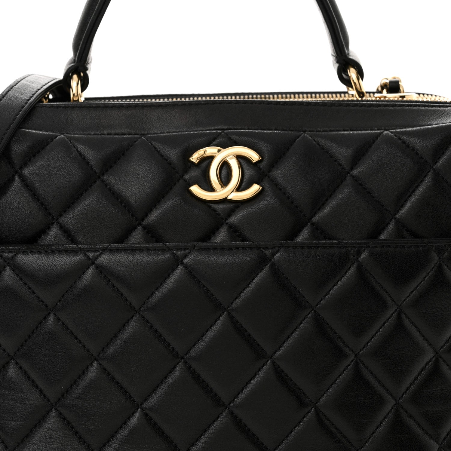 Chanel Lambskin Quilted Large Trendy CC Bowling Bag Black 9 of 13