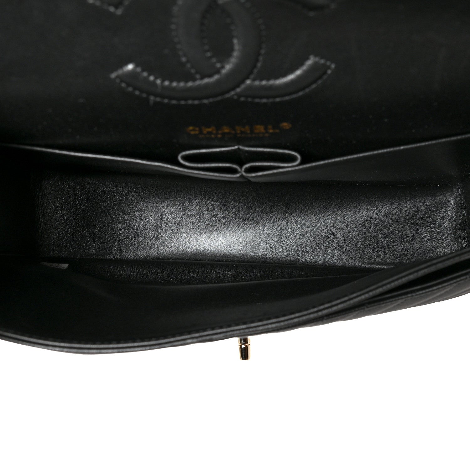 Chanel Caviar Chevron Quilted Medium Double Flap Black 5 of 11