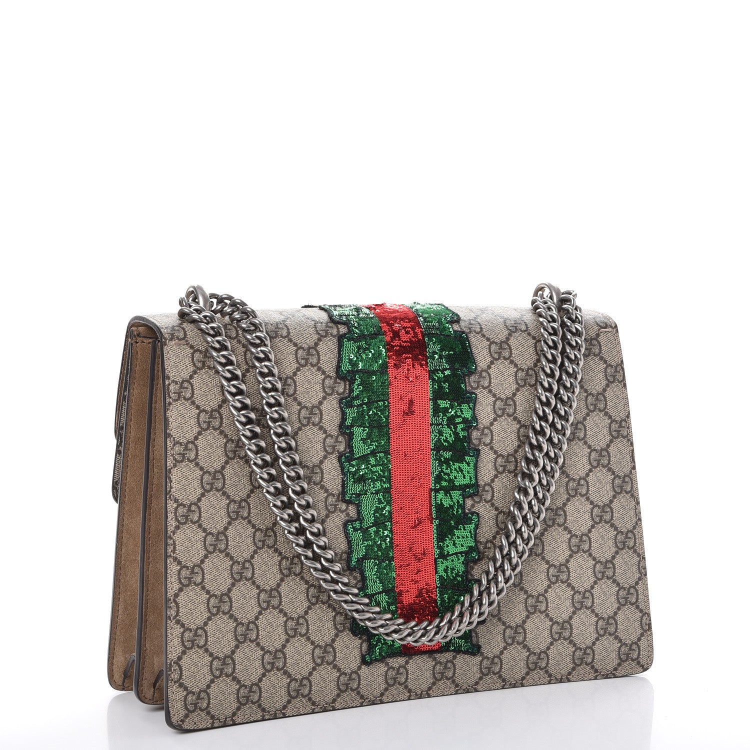 Gucci GG Supreme Monogram Embroidered Medium Dionysus Shoulder Bag Taupe 4 of 11