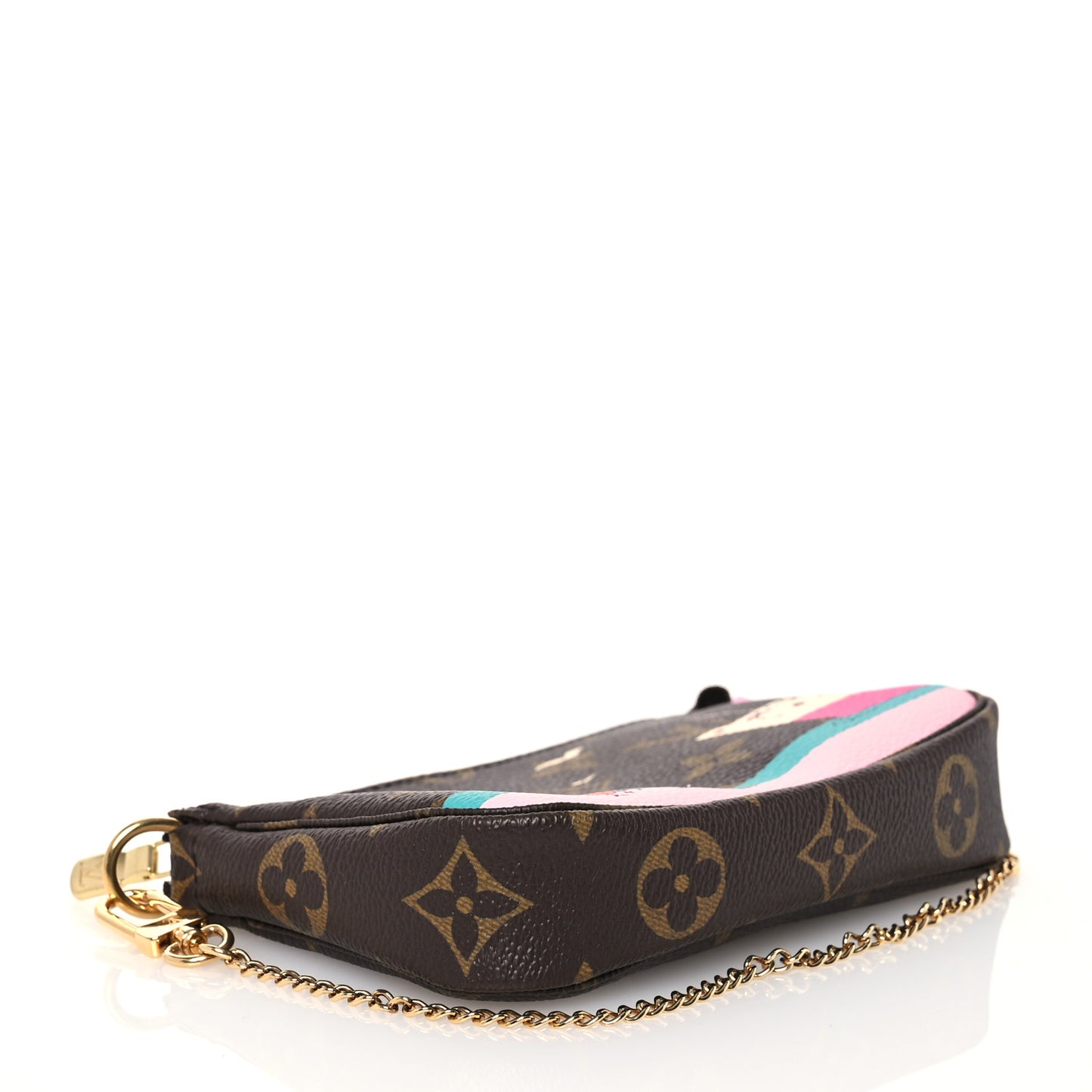 Monogram 2016 Christmas Animation Mini Pochette Accessories Rose Ballerine