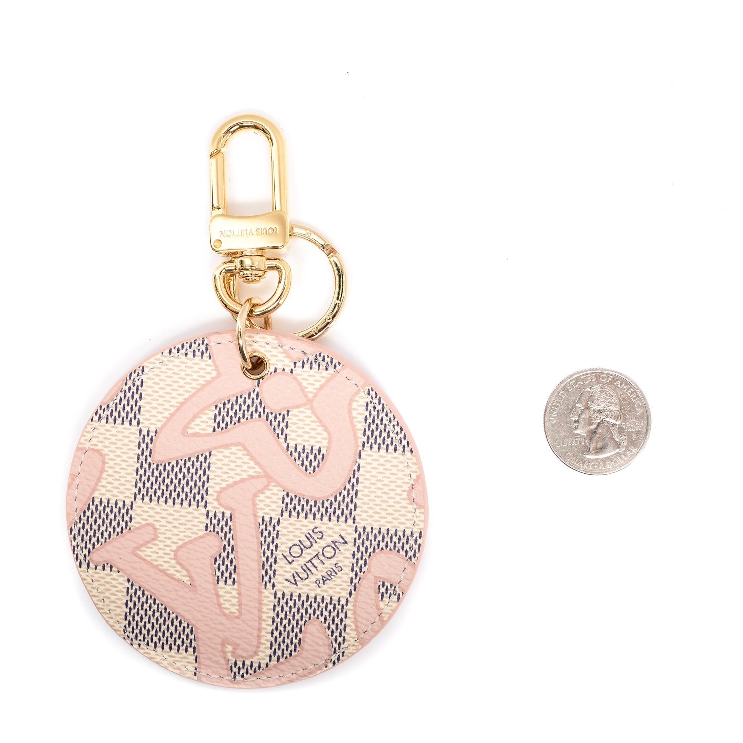 Louis Vuitton Damier Azur Tahitienne Bag Charm Key Ring 2 of 4