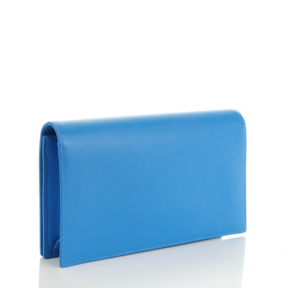 Saint Laurent Grain De Poudre Classic Monogram Clutch Blue Clair 3 of 7