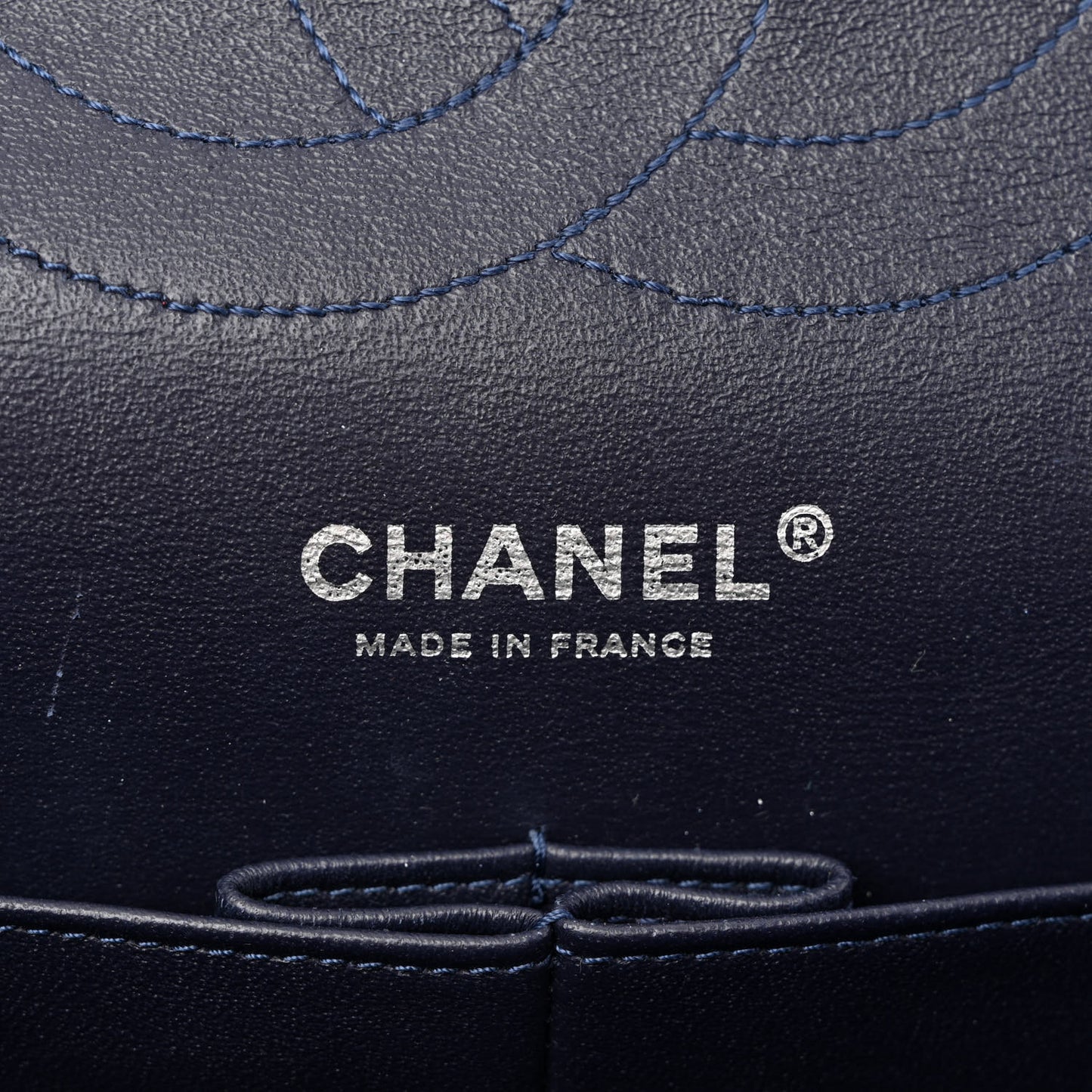 Crackled Calfskin Jumbo Double Flap Blue