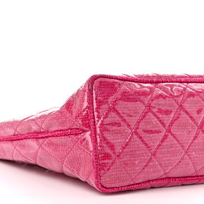 Chanel Vinyl Quilted Funny Tweed Tote Fuchsia 9 of 11