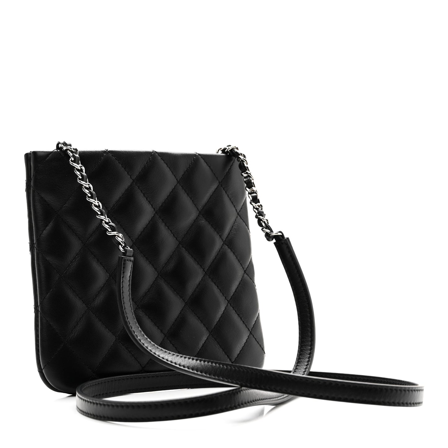 Lambskin Quilted Crossbody Bag Black