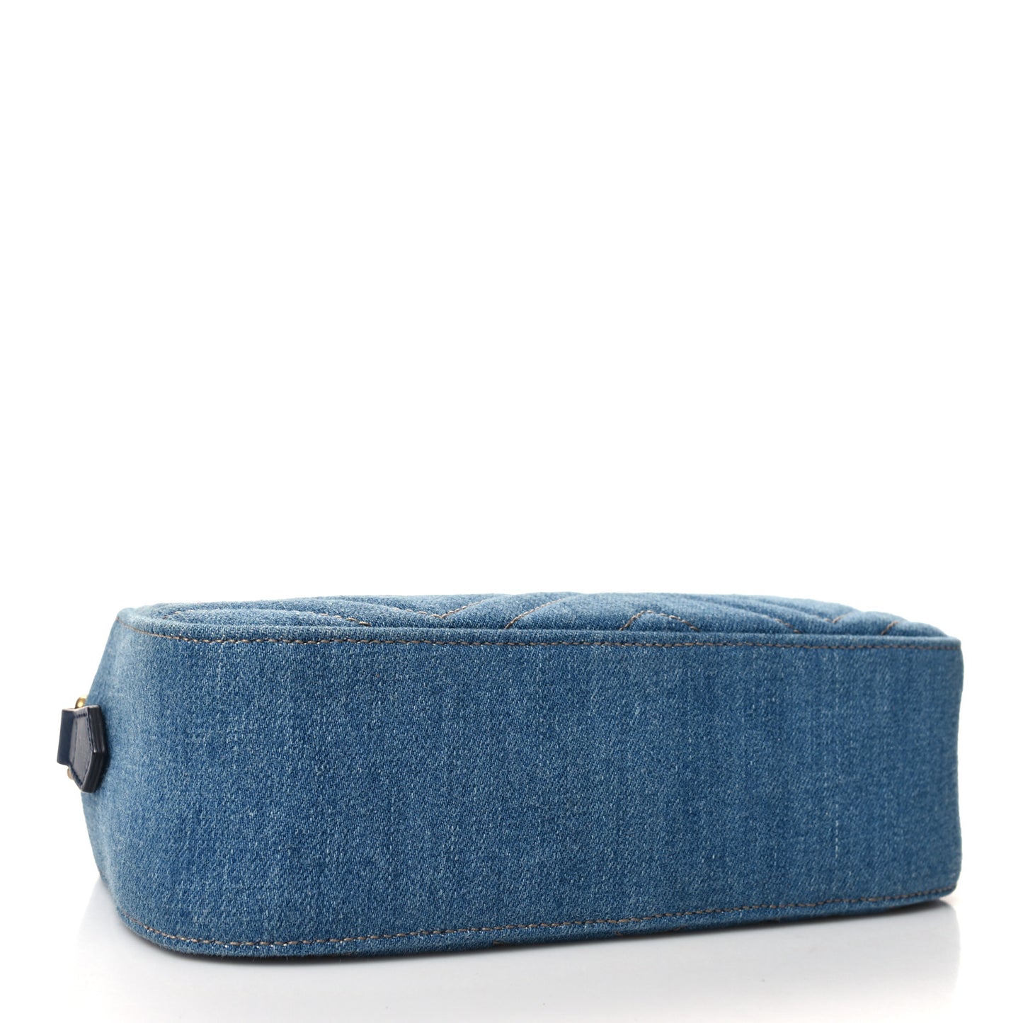 Denim Matelasse Small Pearly GG Marmont Chain Shoulder Bag Blue