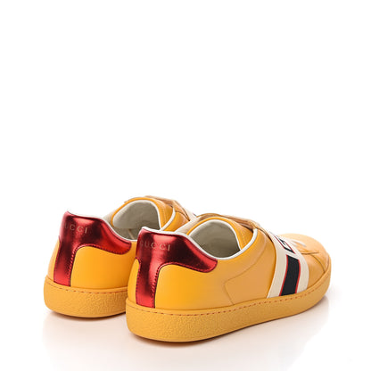 Gucci Calfskin Stripe Mens New Ace Sneakers 9 Crop Ecru Red Flame 4 of 9