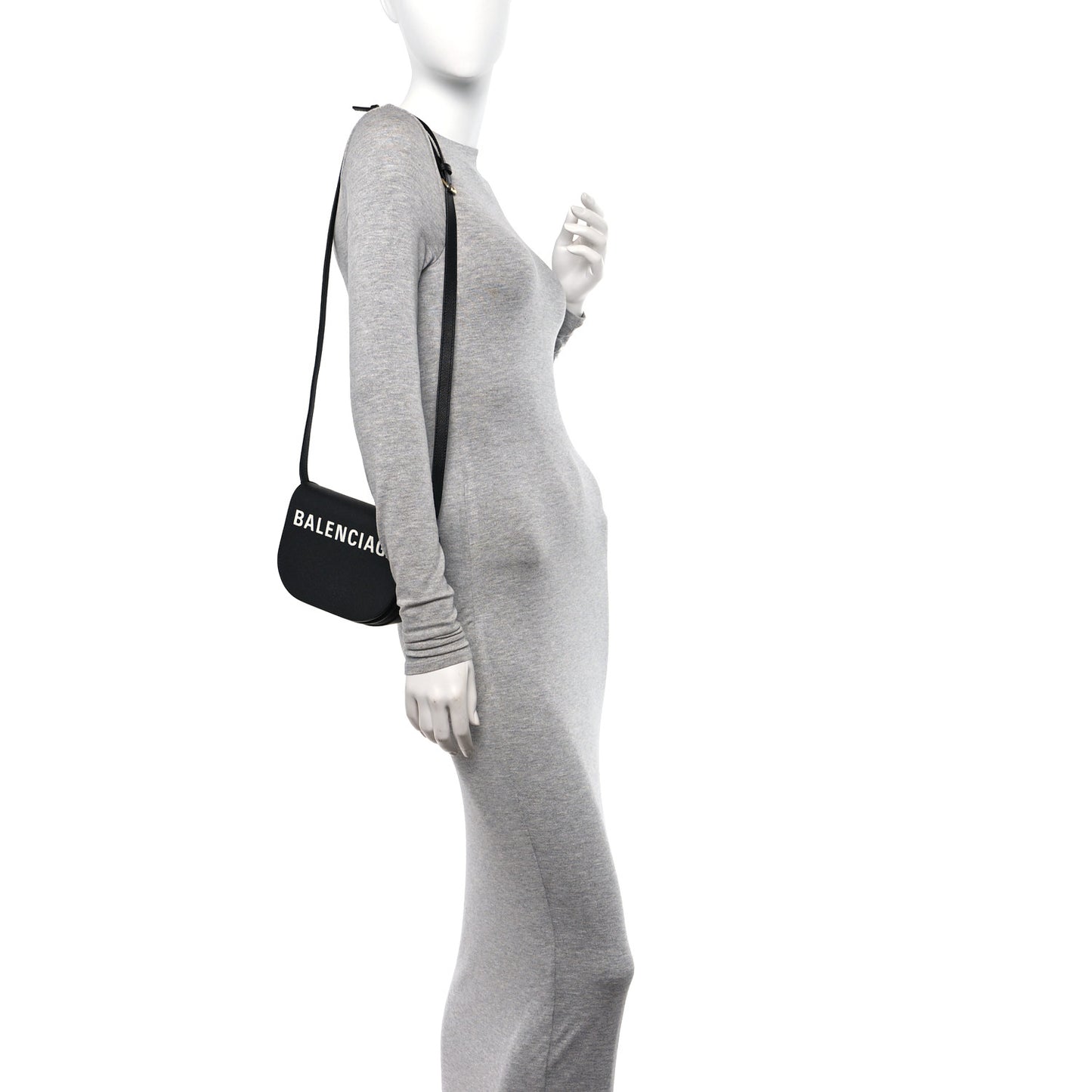 Grained Calfskin Logo Ville Day Bag XS Black