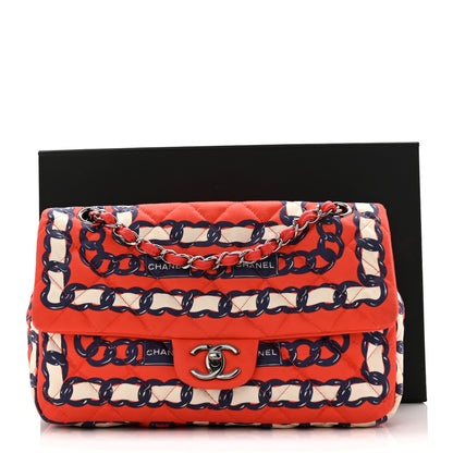 Chanel Silk Chain Printed Medium Single Flap Red 11 of 11