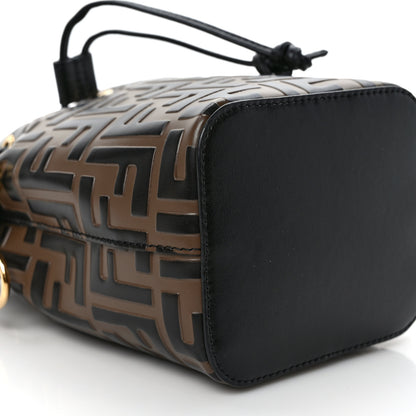 Fendi Vitello Liberty F is Fendi Bi-Color FF 1974 Embossed Mini Mon Tresor Bucket Bag Maya Black 8 of 10