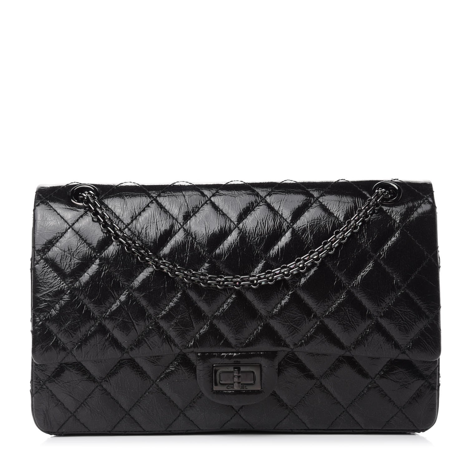Chanel Glazed Calfskin Quilted 2.55 Reissue 226 Flap So Black 1 of 11