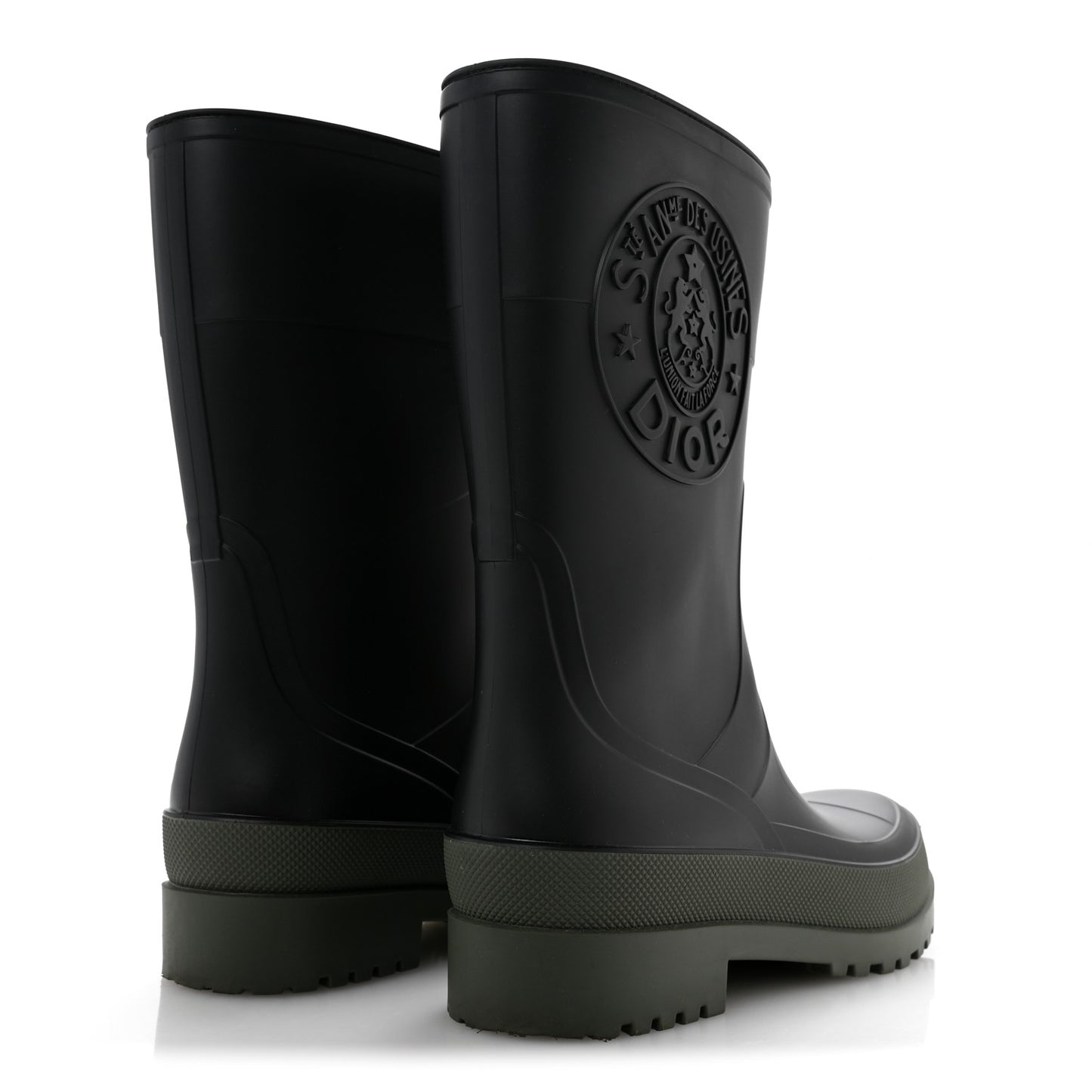 Rubber Diorunion Rain Boots 38 Black Military